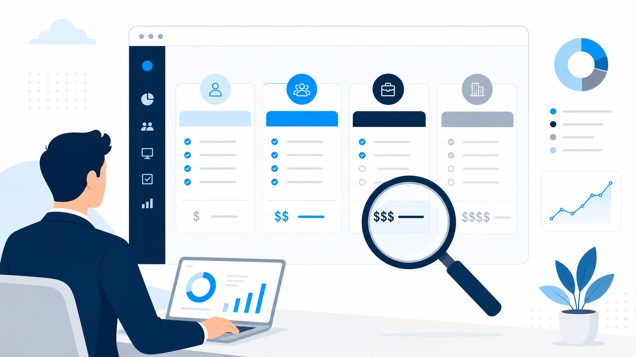 Reviewing Microsoft 365 licence subscriptions and costs on a dashboard